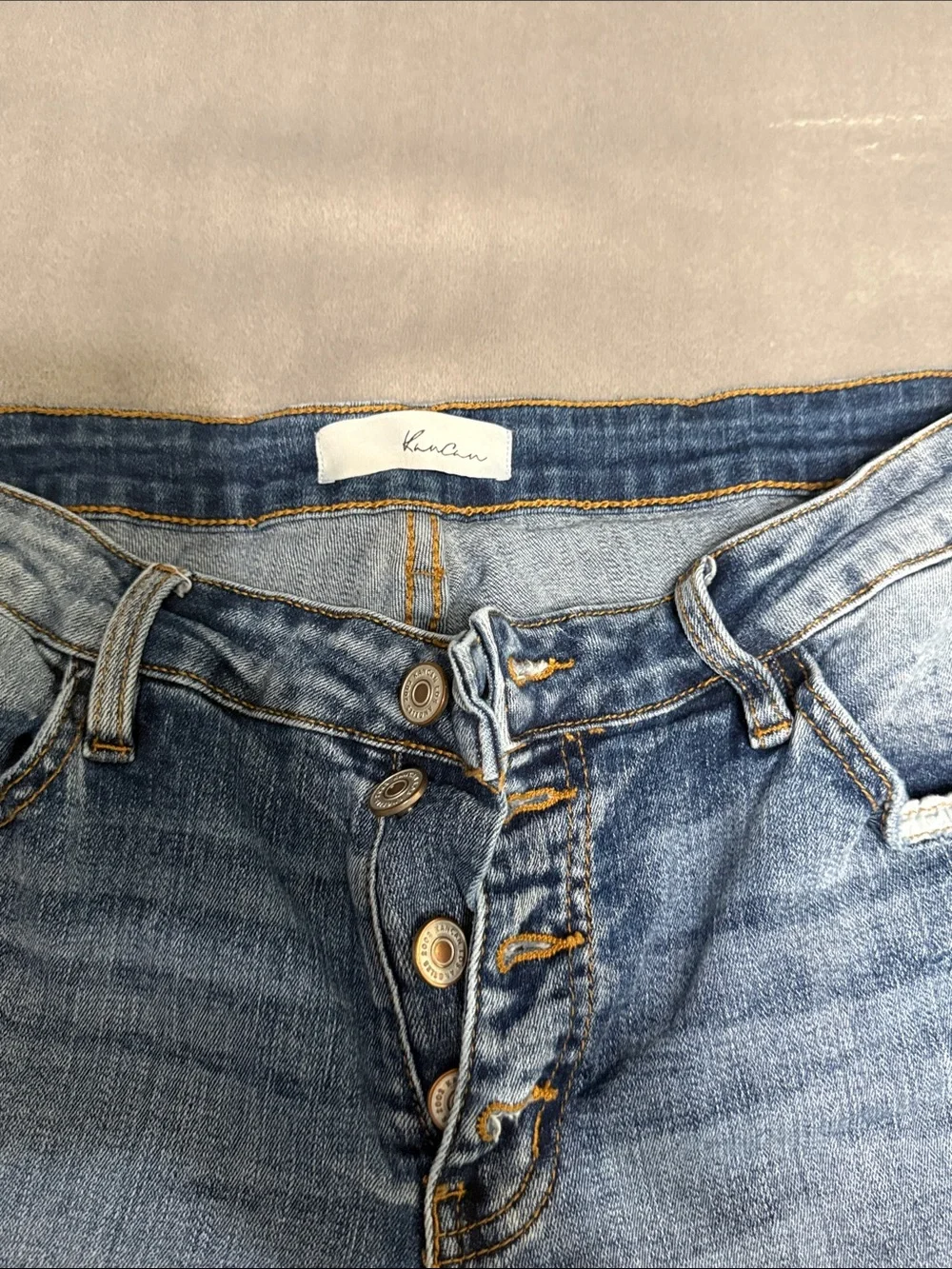 KanCan Light Blue Distressed Skinny/Straight Jeans item 72511